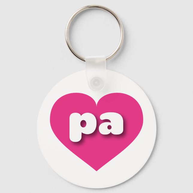I love Pennsylvania - pa hot pink heart Keychain (Front)