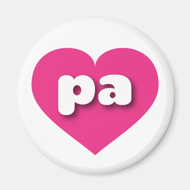 I love Pennsylvania - pa hot pink heart Magnet (Front)