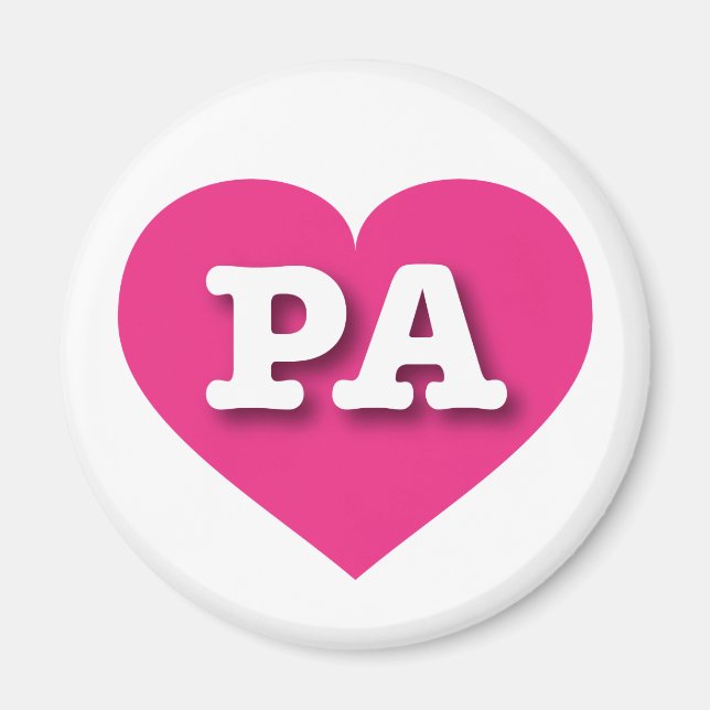 I love Pennsylvania - PA hot pink heart Magnet (Front)