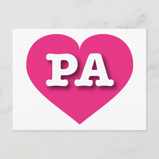 I love Pennsylvania - PA hot pink heart Postcard (Front)