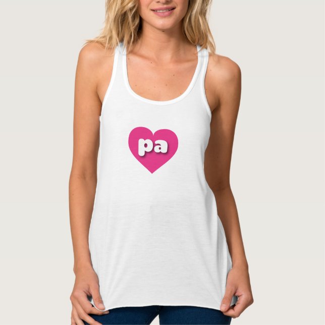 I love Pennsylvania - pa hot pink heart Tank Top (Front)