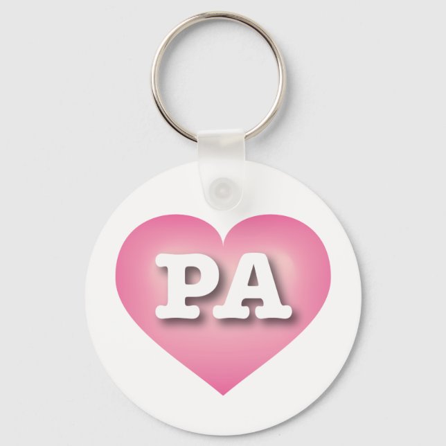 I love Pennsylvania - PA pink fade heart Keychain (Front)