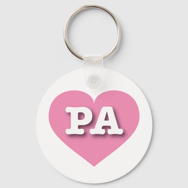 I love Pennsylvania - PA pink heart Keychain (Front)