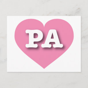 I love Pennsylvania - PA pink heart Postcard