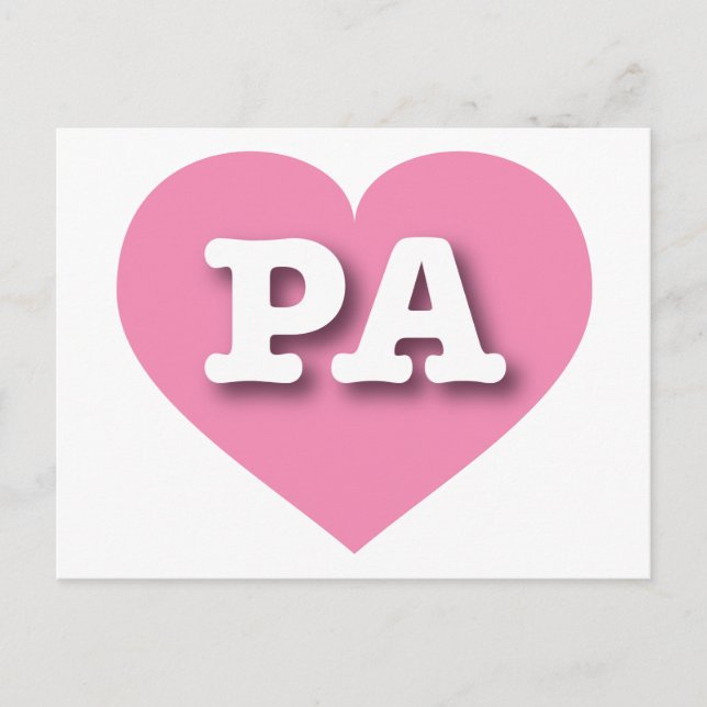 I love Pennsylvania - PA pink heart Postcard (Front)