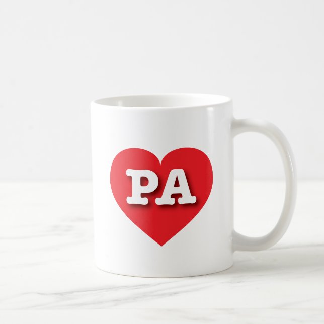 I love Pennsylvania - PA red heart Coffee Mug (Right)