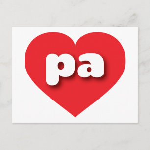 I love Pennsylvania - pa red heart Postcard
