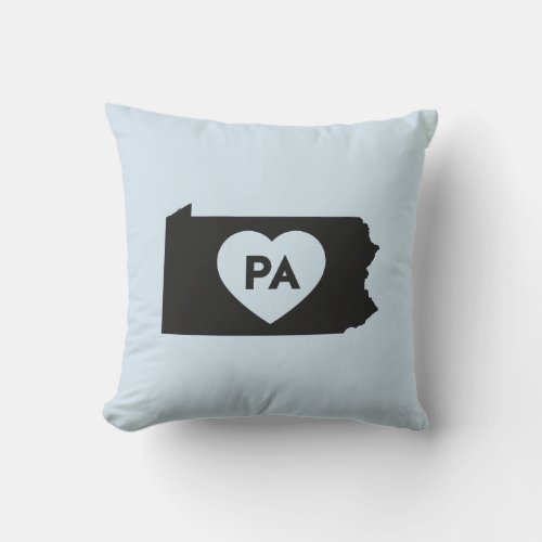 I Love Pennsylvania State Throw Pillow 16 x 16