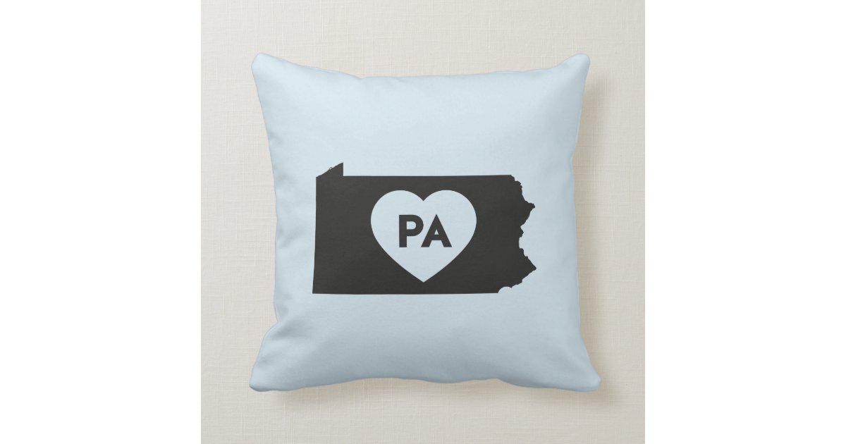 I Love Pennsylvania State Throw Pillow 16 X 16 Zazzle Com