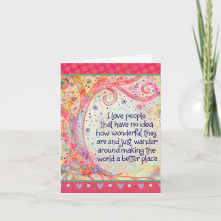 I love People PrettyQuote Thank You Card
