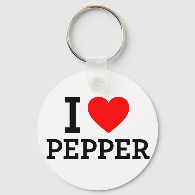 I Love Pepper Keychain (Front)