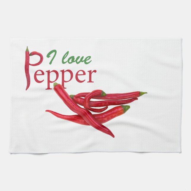 I love pepper kitchen towel (Horizontal)