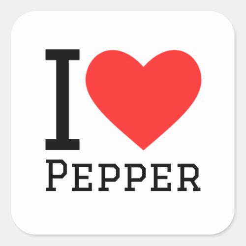 I love pepper square sticker