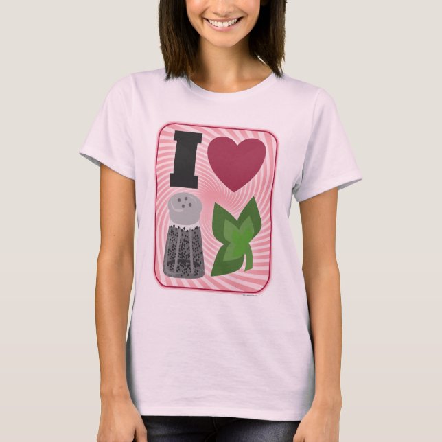 I Love Peppermint Visual Icons Holiday T-Shirt (Front)