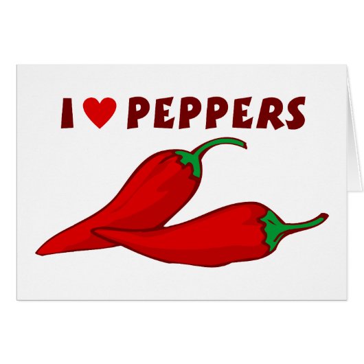 I Love Peppers Cards (Front Horizontal)