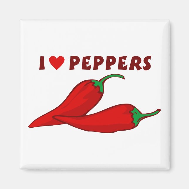 I Love Peppers Magnet (Front)