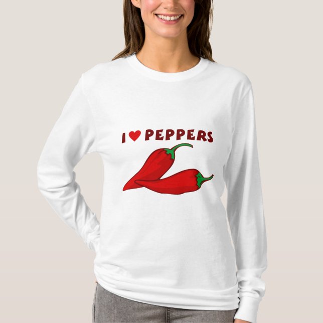 I Love Peppers T-Shirt (Front)