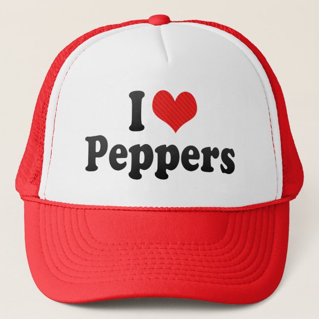 I Love Peppers Trucker Hat (Front)