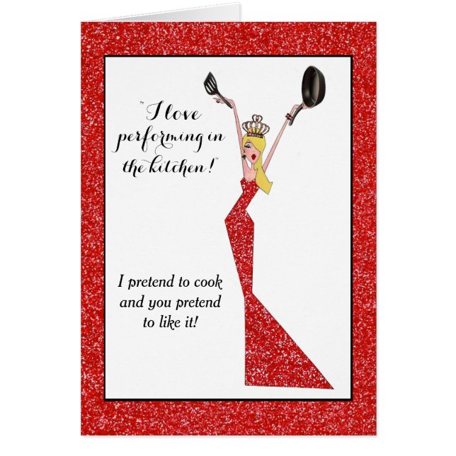 "I Love Performing in the Kitchen!" Celebrity Diva Cards (Front)