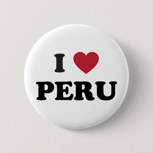 I Love Peru Pinback Button (Front)