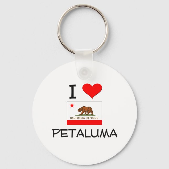 I Love PETALUMA California Keychain (Front)