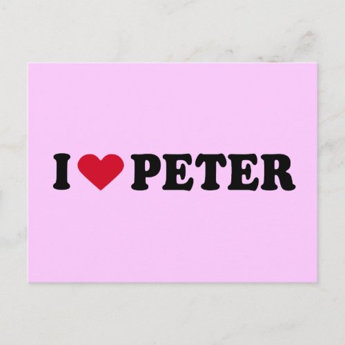 I LOVE PETER POSTCARD
