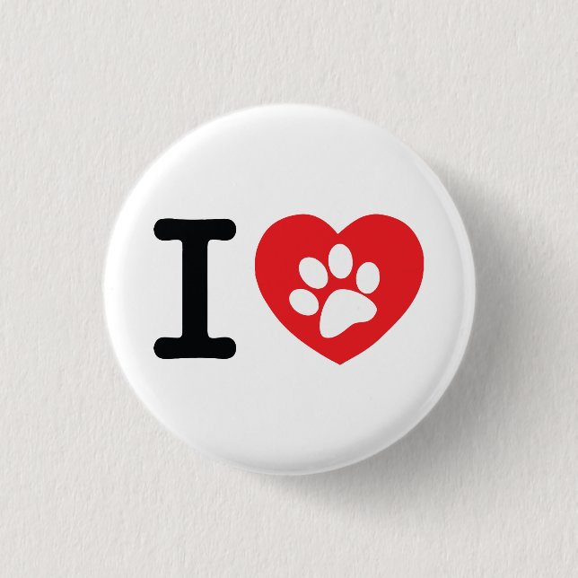I Love Pets Button (Front)