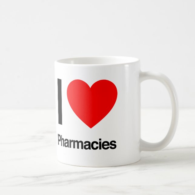 i love pharmacies coffee mug (Right)