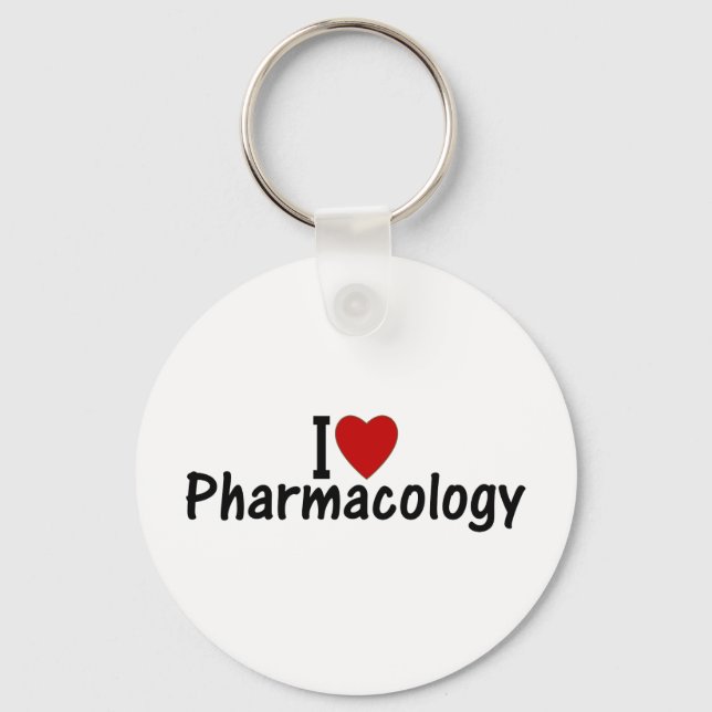I Love Pharmacology Keychain (Front)