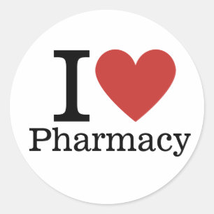 I ❤️ Love Pharmacy for Students/Faculty CUSTOM Classic Round Sticker