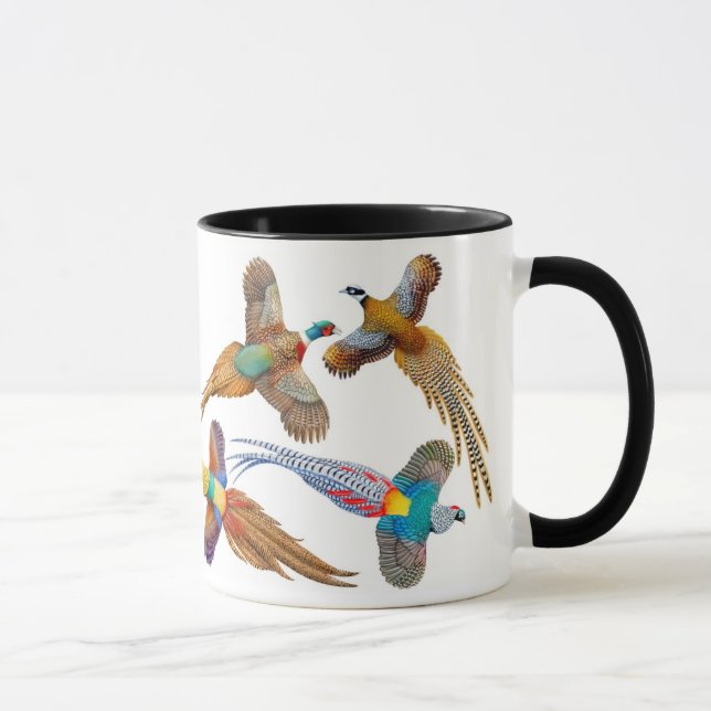 I Love Pheasants Ringer Mug (Right)