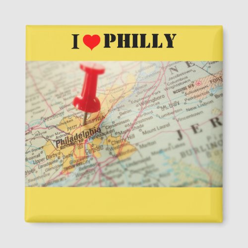 I Love Philadelphia Map Magnet