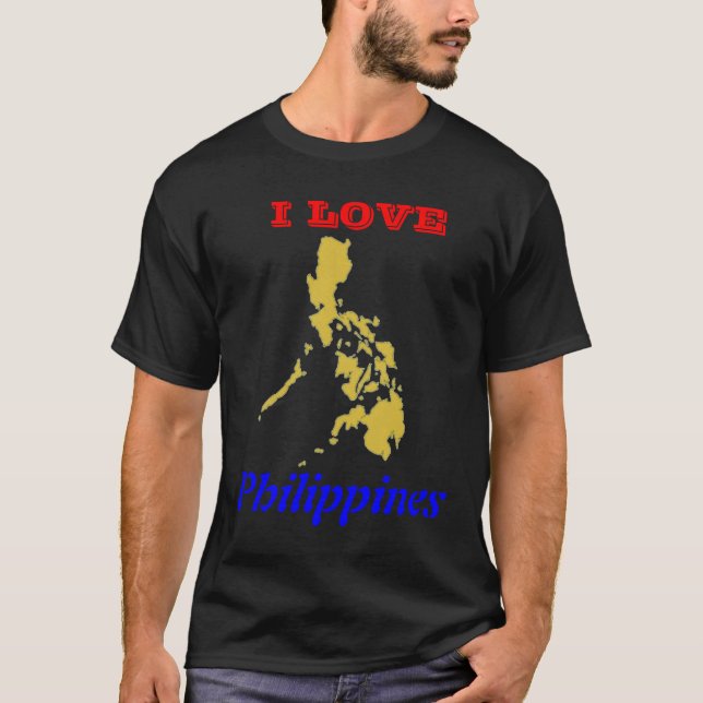 I Love Philippines Basic Dark T-Shirt (Front)
