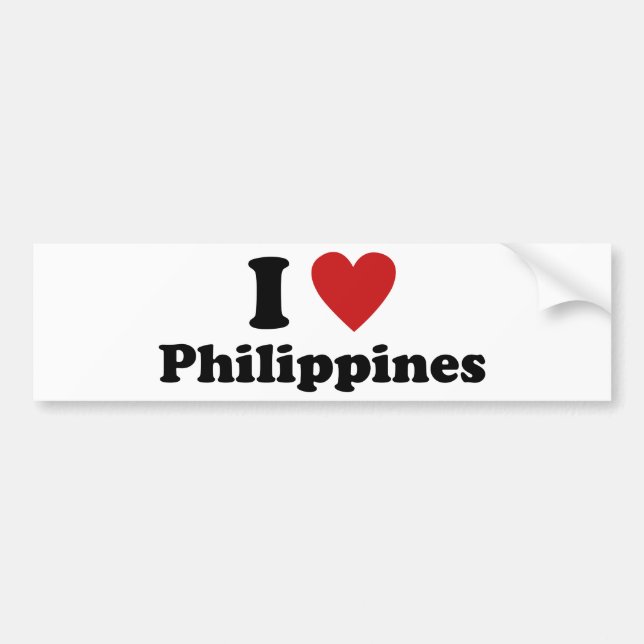 I Love Philippines Bumper Sticker (Front)