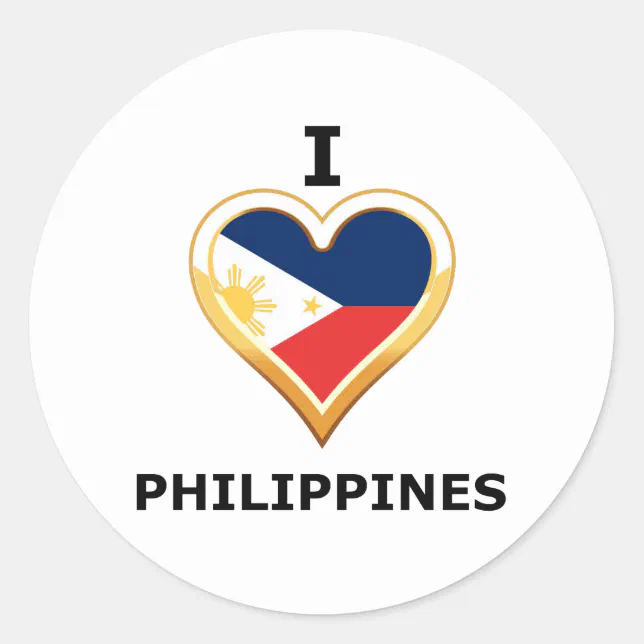 I Love Philippines Classic Round Sticker | Zazzle