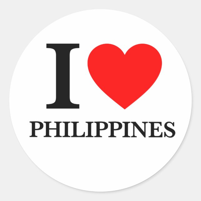 I Love Philippines Classic Round Sticker (Front)