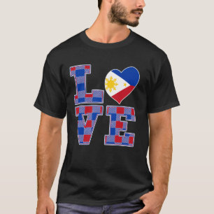 I Love Philippines I Love Manila Filipino Flag Hea T-Shirt