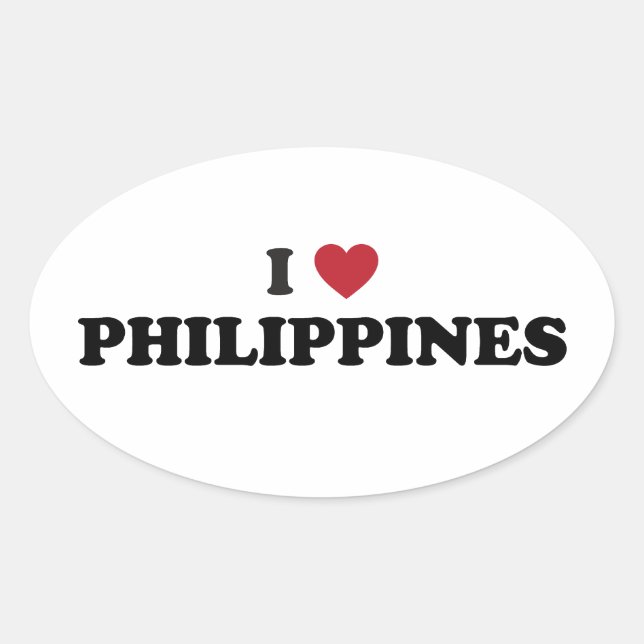 I Love Philippines Oval Sticker (Front)