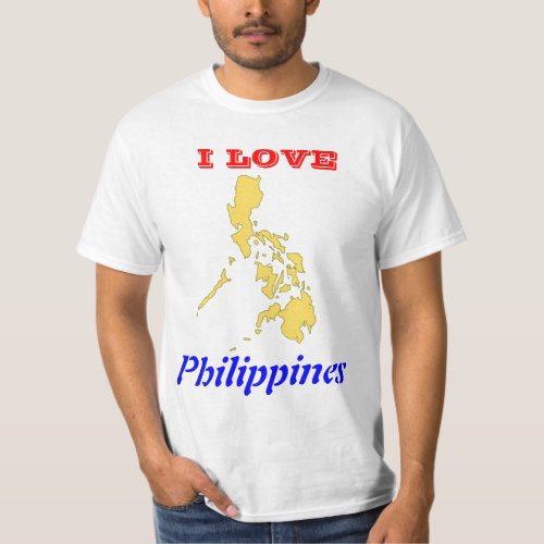 I Love Philippines with Map T_Shirt