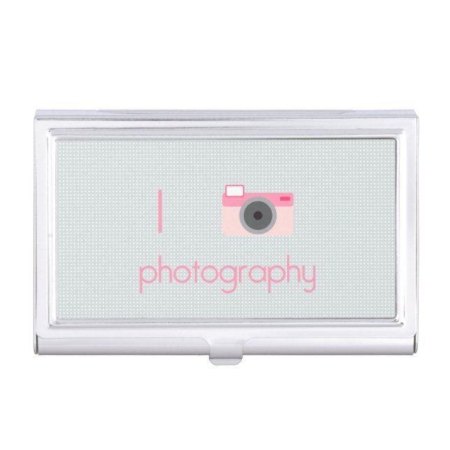 I Love Photography Business Card Case (Front)
