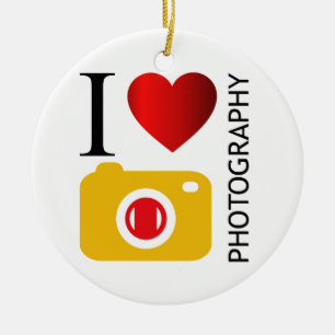 I love photography ceramic ornament