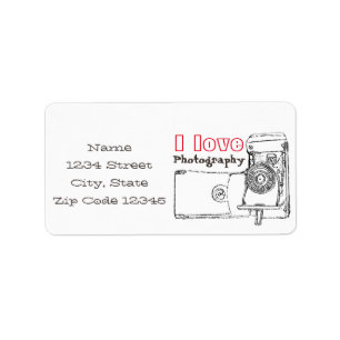 I Love Photography Retro Camera Label