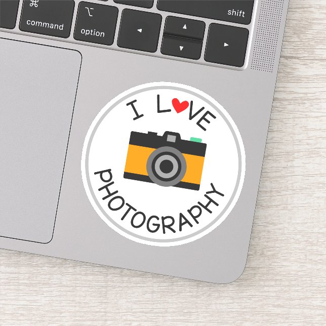 I Love Photography School Die Cut Sticker Decal (Detail)