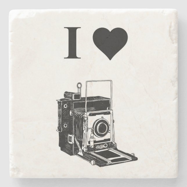 I love Photography Stone Coaster (Front)
