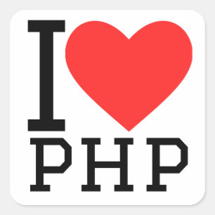 I love php square sticker