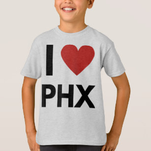 I Love PHX Heart Phoenix Love Fan Apparel Raglan B T-Shirt