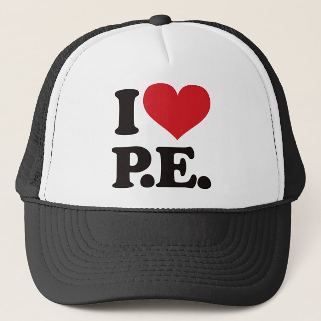 I Love Physical Education! Trucker Hat (Front)