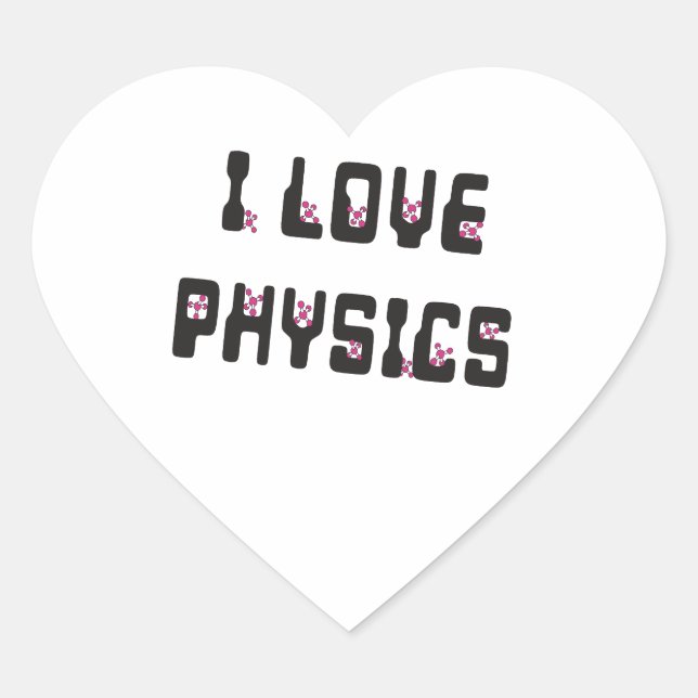 I love Physics Heart Sticker (Front)