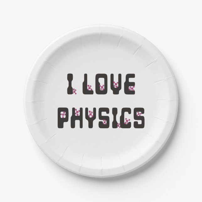 I love Physics Paper Plates (Front)