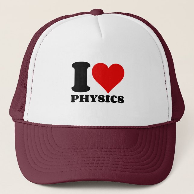 I LOVE PHYSICS TRUCKER HAT (Front)